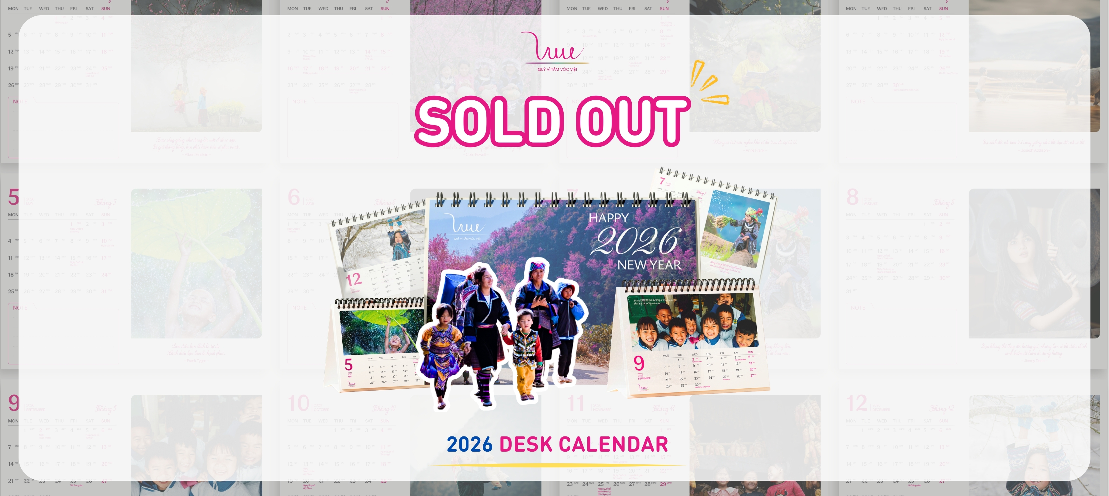 SOLD OUT Announcement for the 2026 Desk Calendar